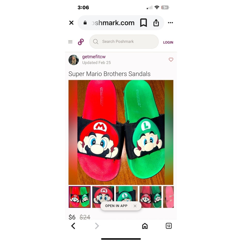 Nintendo Little & Big Boys‎ Mario and Luigi Soccer Slides Size 4